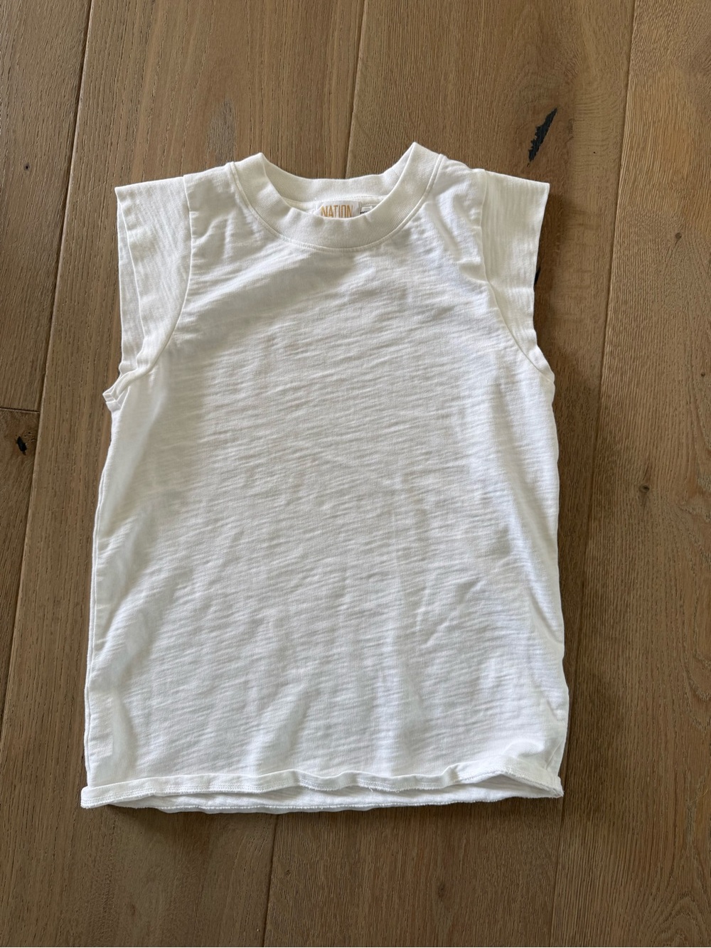 Kids White Sleeveless Crewneck Top